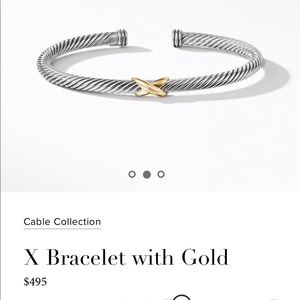 David Yurman 4mm X SS/18K yellow gold bangle